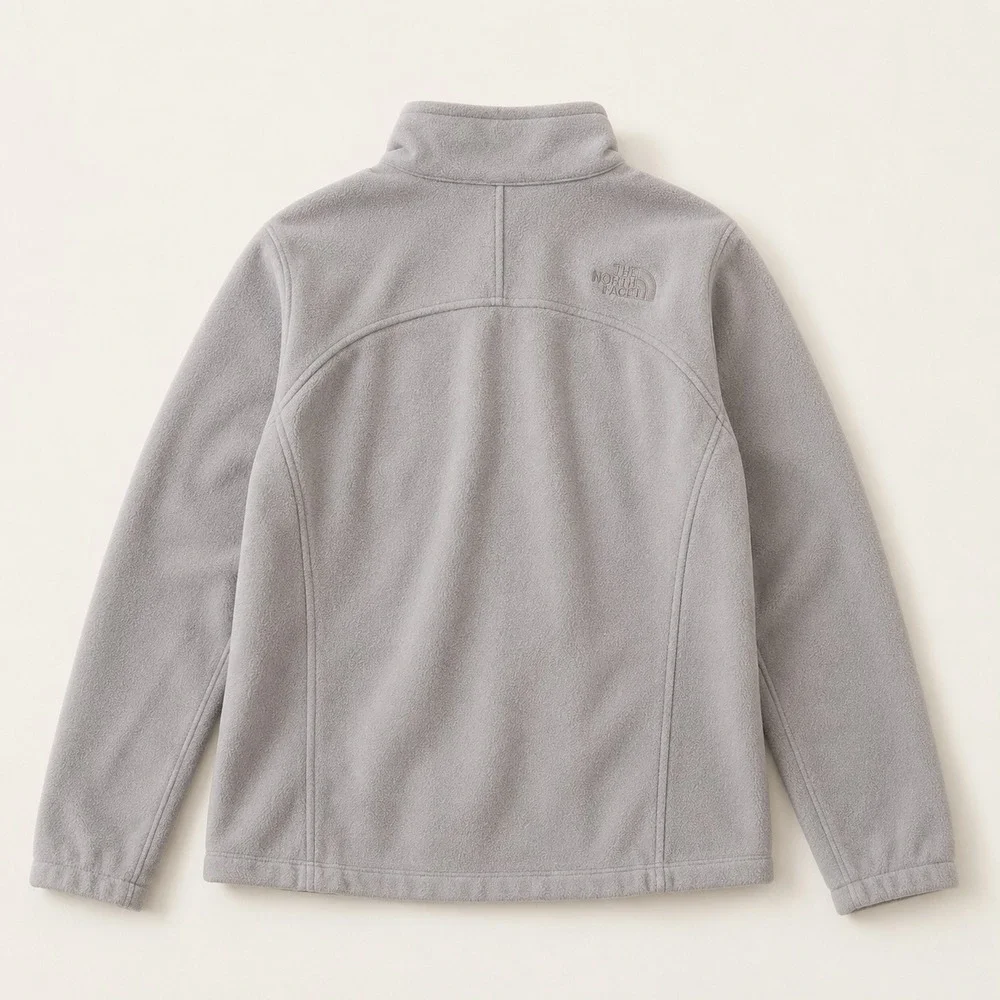 THE NORTH FACE Men's Large Windwall Fleece Jacket Full Zip Light Gray Lined